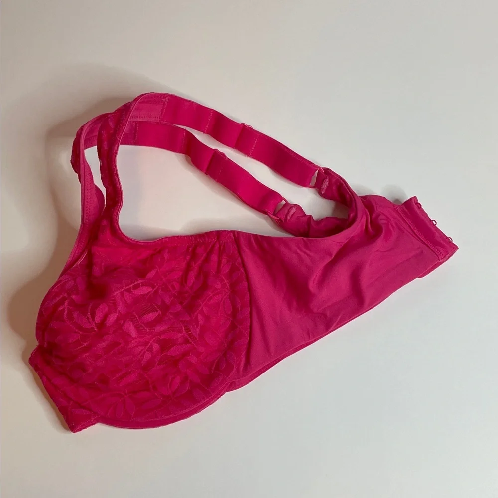 Olga Dark Pink Lace Underwire Bra 38D - Picture 2 of 9